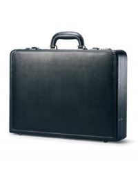 Always a classic look for a sharp approach to the business of the day. The traditional attaché features a stylish construction that beckons the timelessness of ages past with a bonded leather exterior and stunning suede interior. 3-year interior. Always a classic look for a sharp approach to the business of the day. The traditional attaché features a stylish construction that beckons the timelessness of ages past with a bonded leather exterior and stunning suede interior. 3-year interior.