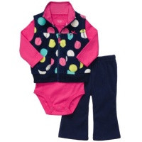Carter's Micro Fleece 3 Pc Vest & Pant Set - Multi Dots-6M Carter's Micro Fleece 3 Pc Vest & Pant Set - Multi Dots-6M