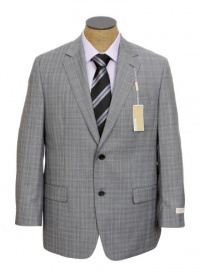 Michael Kors Mens 2 Button Flat Front Gray Plaid Wool Suit Michael Kors Mens 2 Button Flat Front Gray Plaid Wool Suit
