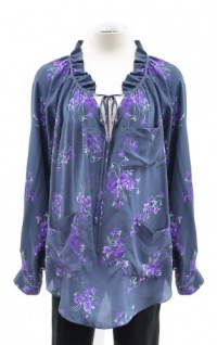 Rebecca Taylor Silk Navy Floral Lily Long Sleeve Smock Top 4 Rebecca Taylor Silk Navy Floral Lily Long Sleeve Smock Top 4