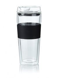 Takeya - Takeya Double Wall Glass Tea/Coffee Tumbler Black, 1 bottle Takeya - Takeya Double Wall Glass Tea/Coffee Tumbler Black, 1 bottle