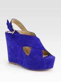 Velvety suede straps secured by an adjustable slingback and chunky self-covered wedge. Self-covered wedge, 5 (125mm)Self-covered platform, 2 (50mm)Compares to a 3 heel (75mm)Suede upperLeather liningRubber solePadded insoleImportedOUR FIT MODEL RECOMMENDS ordering true size. Velvety suede straps secured by an adjustable slingback and chunky self-covered wedge. Self-covered wedge, 5 (125mm)Self-covered platform, 2 (50mm)Compares to a 3 heel (75mm)Suede upperLeather liningRubber solePadded insoleImportedOUR FIT MODEL RECOMMENDS ordering true size.