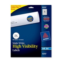 Avery® Matte White High-Visibility Labels for Inkjet Printers, 1-1/2 Inch Diameter, Pack of 400 (8293) Avery® Matte White High-Visibility Labels for Inkjet Printers, 1-1/2 Inch Diameter, Pack of 400 (8293)
