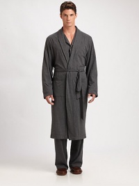 Classic robe is rendered from breathable, brushed and lightweight organic cotton for superior softness, with a double belt loop and button detail, setting the standard premium comfort and versatility.Shawl collarFront patch pocketsSelf-tie belt at waistAbout 50 from shoulder to hemCottonMachine washImported Classic robe is rendered from breathable, brushed and lightweight organic cotton for superior softness, with a double belt loop and button detail, setting the standard premium comfort and versatility.Shawl collarFront patch pocketsSelf-tie belt at waistAbout 50 from shoulder to hemCottonMachine washImported