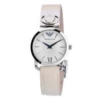 Emporio Armani Women's AR0789 Stainless Steel Case Beige Leather Strap Silver Dial Watch Emporio Armani Women's AR0789 Stainless Steel Case Beige Leather Strap Silver Dial Watch