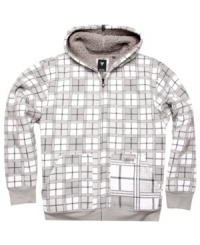 Square off. With a large graphic, this hoodie from Univibe lets you layer up with the perfect pattern. Square off. With a large graphic, this hoodie from Univibe lets you layer up with the perfect pattern.