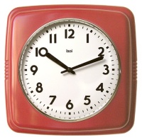 Bai Square Retro Wall Clock, Red Bai Square Retro Wall Clock, Red
