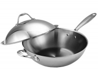 Cooks Standard Multi-Ply Clad Stainless-Steel 13-Inch Wok with Dome Lid Cooks Standard Multi-Ply Clad Stainless-Steel 13-Inch Wok with Dome Lid