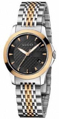 Gucci Men's YA126410 Gucci timeless Steel and Pink PVD Black Dial Watch Gucci Men's YA126410 Gucci timeless Steel and Pink PVD Black Dial Watch