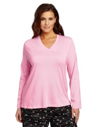 Hue Sleepwear Women's Plus-Size Long Sleeve V-Neck Sleep Tee Hue Sleepwear Women's Plus-Size Long Sleeve V-Neck Sleep Tee