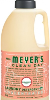 Mrs. Meyer's Clean Day 2x HE Liquid Laundry Detergent, Geranium, 64 Ounce Bottle