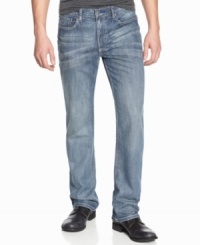 These jeans from Kenneth Cole Reaction bring out the lighter side of denim with a medium wash and classic boot-cut. These jeans from Kenneth Cole Reaction bring out the lighter side of denim with a medium wash and classic boot-cut.