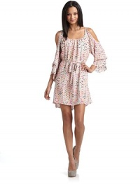 THE LOOKAllover geometric-inspired printShoulder cutout detailsDraped sleevesPullover styleTHE FITAbout 36 from shoulder to hemTHE MATERIALSilkCARE & ORIGINDry cleanImportedModel shown is 5'10 (177cm) wearing US size Small. THE LOOKAllover geometric-inspired printShoulder cutout detailsDraped sleevesPullover styleTHE FITAbout 36 from shoulder to hemTHE MATERIALSilkCARE & ORIGINDry cleanImportedModel shown is 5'10 (177cm) wearing US size Small.