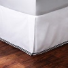 Hudson Park Collection White with Navy Night Double Satin Stitch CALIFORNIA KING Bedskirt