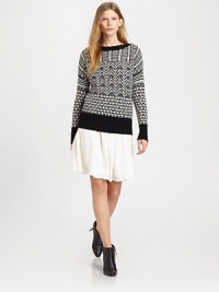 An intricate knit detail and contrasting cuffs and collar define this softly spun wool pullover.CrewneckLong sleevesPullover styleRibbed cuffs and hemAbout 25 from shoulder to hemWoolDry cleanImportedSIZE & FIT Model shown is 5'11 (180cm) wearing a US size Small. An intricate knit detail and contrasting cuffs and collar define this softly spun wool pullover.CrewneckLong sleevesPullover styleRibbed cuffs and hemAbout 25 from shoulder to hemWoolDry cleanImportedSIZE & FIT Model shown is 5'11 (180cm) wearing a US size Small.