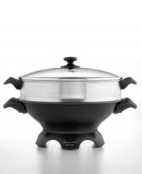 From one of the world's greatest chefs, this electric wok by Wolfgang Puck lets you sauté, stir-fry and braise without boundaries. You can even prepare your favorite steamed specialties with an included tray that nests on the wok's rim! One-year warranty. Model WPWK0035. From one of the world's greatest chefs, this electric wok by Wolfgang Puck lets you sauté, stir-fry and braise without boundaries. You can even prepare your favorite steamed specialties with an included tray that nests on the wok's rim! One-year warranty. Model WPWK0035.