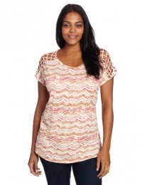 Lucky Brand Women's Plus-Size Jodi Chevron Stripe Top Lucky Brand Women's Plus-Size Jodi Chevron Stripe Top
