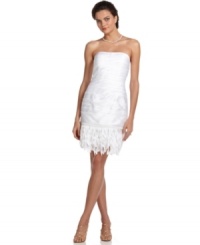 Be party-perfect in this fabulous JS Collections dress with flattering ruching and a feather-inspired applique for a glamorous finish. Be party-perfect in this fabulous JS Collections dress with flattering ruching and a feather-inspired applique for a glamorous finish.