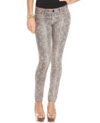 Fashioned in a glossy finish, these faux-snakeskin skinny pants marries urban style with high-end chic! From Baby Phat. Fashioned in a glossy finish, these faux-snakeskin skinny pants marries urban style with high-end chic! From Baby Phat.