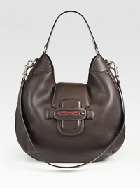 Leather hobo shape with a removable shoulder strap and signature interlocking G horsebit with web detail. Single strap, 9½ dropDetachable shoulder strap, 19 dropMagnetic flap closureOne inside zip pocketTwo inside open pocketsNatural cotton linen lining15W X 11½H X 4¾DMade in Italy Leather hobo shape with a removable shoulder strap and signature interlocking G horsebit with web detail. Single strap, 9½ dropDetachable shoulder strap, 19 dropMagnetic flap closureOne inside zip pocketTwo inside open pocketsNatural cotton linen lining15W X 11½H X 4¾DMade in Italy