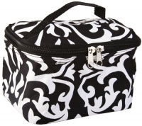 Cute! Cosmetic Makeup Bag Case Damask Print Black White Small Cute! Cosmetic Makeup Bag Case Damask Print Black White Small