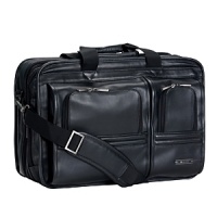 Lightweight laptop bag in a durable leather with double gusset flap closure and zip front pocket. Two compartments, organizer front panel. Quick release buckles for easy access. Back slash pockets. Comfortable, adjustable shoulder strap. Fits most 17 laptops. Lightweight laptop bag in a durable leather with double gusset flap closure and zip front pocket. Two compartments, organizer front panel. Quick release buckles for easy access. Back slash pockets. Comfortable, adjustable shoulder strap. Fits most 17 laptops.