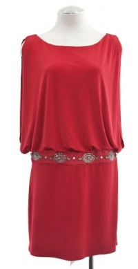 Laundry By Shelli Segal Baton Rouge Beaded Matte Jersey Blouson Dress 10 Laundry By Shelli Segal Baton Rouge Beaded Matte Jersey Blouson Dress 10
