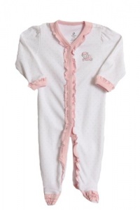 ABSORBA Newborn Baby-Girls Footie, White/Pink, 0/3 ABSORBA Newborn Baby-Girls Footie, White/Pink, 0/3