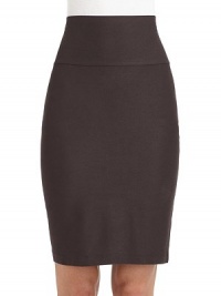 THE LOOKWide waistband can be folded over on topClassic pencil silhouettePull-on styleTHE FITAbout 22 longTHE MATERIAL70% viscose/24% nylon/6% spandexCARE & ORIGINMachine washMade in USA of imported fabricModel shown is 5'9½ (176cm) wearing US size Small. THE LOOKWide waistband can be folded over on topClassic pencil silhouettePull-on styleTHE FITAbout 22 longTHE MATERIAL70% viscose/24% nylon/6% spandexCARE & ORIGINMachine washMade in USA of imported fabricModel shown is 5'9½ (176cm) wearing US size Small.