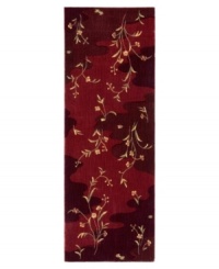 Quiet and mysterious, this magnetic rug brings beauty to any room of your home. Displaying slender vines with soft, ivory flowers blossoming out of a deep red base, this cotton piece offers remarkable style and softness for your splendid new living space. Quiet and mysterious, this magnetic rug brings beauty to any room of your home. Displaying slender vines with soft, ivory flowers blossoming out of a deep red base, this cotton piece offers remarkable style and softness for your splendid new living space.