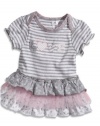 GUESS Kids Girls Newborn Triple-Tier Dress with Bloomers , STRIPE (0/3M)