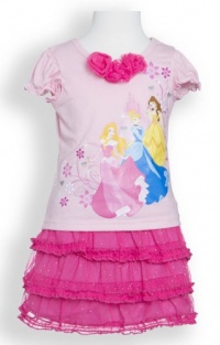 (6527PITW) Disney Little Girls Princesses Royal Debut 2 Piece Skirt and Tee Set (Inf/Tod) in Pink, 3T (6527PITW) Disney Little Girls Princesses Royal Debut 2 Piece Skirt and Tee Set (Inf/Tod) in Pink, 3T