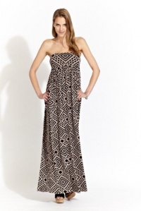 Rachel Pally Love Boat Strapless Maxi Dress in Putty Geo Rachel Pally Love Boat Strapless Maxi Dress in Putty Geo