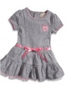 GUESS Kids Girls Baby Girl Patterned Dress with Bloomers , GREY (24M)