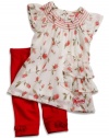 GUESS Kids Girls Baby Girl Chiffon Dress & Leggings S, CREAM (18M)