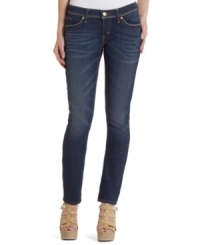 Closet-staple alert! From the expertly faded dark wash to the contrast-color topstitch design, there's so much to love about these five-pocket skinny jeans from Levi's. Closet-staple alert! From the expertly faded dark wash to the contrast-color topstitch design, there's so much to love about these five-pocket skinny jeans from Levi's.