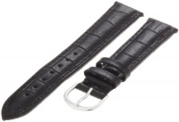 Timex Men's Q7B768 Leather Padded Crocodile Grain 18mm Black Replacement Watchband Timex Men's Q7B768 Leather Padded Crocodile Grain 18mm Black Replacement Watchband