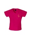Baby Phat 26800 Signature V-Neck Scrub Top (Large, Fuchsia Pink)