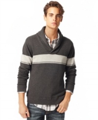 Keep yourself warm and keep your style on point with this shawl-collar sweater from American Rag. Keep yourself warm and keep your style on point with this shawl-collar sweater from American Rag.