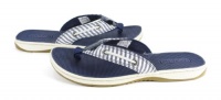 Sperry Womens Seafish Navy Seersucker Flip Flop Sandals Sperry Womens Seafish Navy Seersucker Flip Flop Sandals