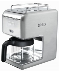 Waking up on the bright side is easy with a bold, iconic morning maker! Crafted from durable die-cast aluminum, this coffee pro lights up your kitchen with great style and incredible taste. An integrated cup warmer gets your mug ready to go, while the easy-to-use one-touch controls and professional heating system whip up enticing coffee at the perfect temp! Model DCM04. Waking up on the bright side is easy with a bold, iconic morning maker! Crafted from durable die-cast aluminum, this coffee pro lights up your kitchen with great style and incredible taste. An integrated cup warmer gets your mug ready to go, while the easy-to-use one-touch controls and professional heating system whip up enticing coffee at the perfect temp! Model DCM04.