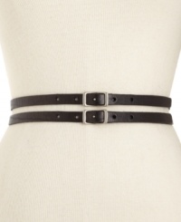 Double down with this skinny twist belt from Fossil. With a sleek leather body that crosses at the back for a unique look. Double down with this skinny twist belt from Fossil. With a sleek leather body that crosses at the back for a unique look.