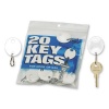 MMF Industries Snap-Hook Key Tags, Plastic, 1.25 Inches Height, White, 20 per Pack (201800706)