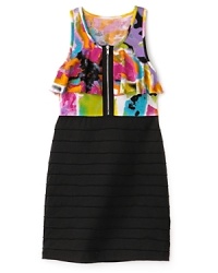 Flowers by Zoe Girls' Zipper Watercolor Dress - Sizes S-XL Flowers by Zoe Girls' Zipper Watercolor Dress - Sizes S-XL