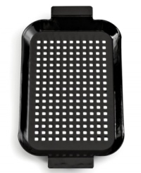 Simplified grilling. This porcelain-coated steel grill grid cuts down mess and stress, moving effortlessly from grill to table. The perforated design promotes even heating and easy food release, while infusing food with rich, smoky flavor. 1-year warranty. Simplified grilling. This porcelain-coated steel grill grid cuts down mess and stress, moving effortlessly from grill to table. The perforated design promotes even heating and easy food release, while infusing food with rich, smoky flavor. 1-year warranty.