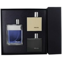 Prada by Prada Gift Set for MEN: EDT SPRAY 3.4 OZ & AFTERSHAVE BALM 3.4 OZ & SHOWER GEL 3.4 OZ