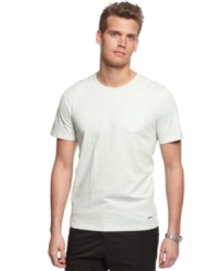 It's time to tee up this summer. Enhance your casual cool with this heathered shirt from Calvin Klein. It's time to tee up this summer. Enhance your casual cool with this heathered shirt from Calvin Klein.