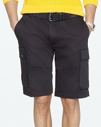 Luxuriously crafted in stretch cotton satin with the trim-fitting proportions that define Black Label, a handsome cargo short exudes rugged yet refined style. Luxuriously crafted in stretch cotton satin with the trim-fitting proportions that define Black Label, a handsome cargo short exudes rugged yet refined style.