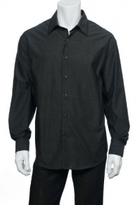 Van Heusen-Studio Slim Fit Black (dark gray) Heather LS Button Down Shirt