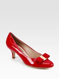 Superior craftsmanship in sleek patent leather with signature, grosgrain bow and logo hardware.Self-covered heel, 2¼ (60mm) Pointed toe Leather lining and sole Made in ItalyOUR FIT MODEL RECOMMENDS ordering true size.. Superior craftsmanship in sleek patent leather with signature, grosgrain bow and logo hardware.Self-covered heel, 2¼ (60mm) Pointed toe Leather lining and sole Made in ItalyOUR FIT MODEL RECOMMENDS ordering true size..